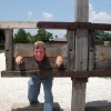 Kevin in the stocks at Colonial Williamsburg