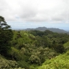 View of Makaleha Mountains from hiking trail